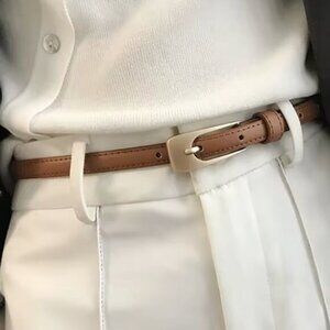 New women\'s XS S  XL Anthropologie Basic Keeper belt in Cream leather Anthropologie Snakeskin Belts for Women | Mercari main image 4